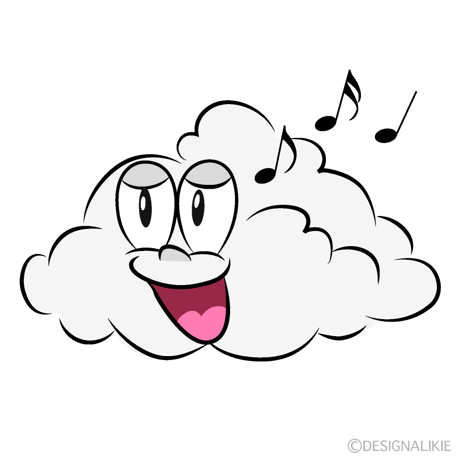 Singing Cloud Cartoon Character Image