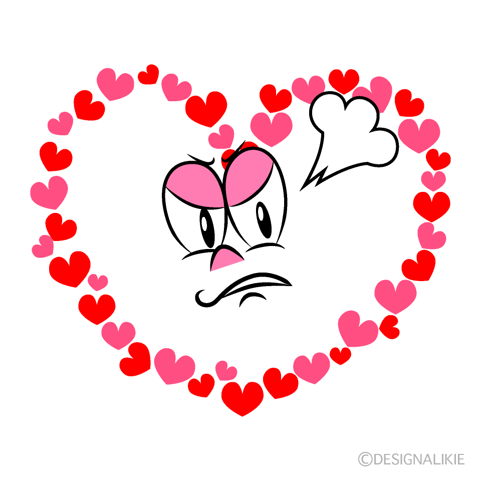 Angry Heart Wreath Cartoon Character Image