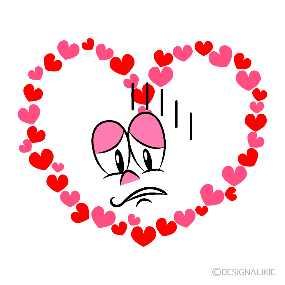 Depressed Heart Wreath Cartoon Character Image