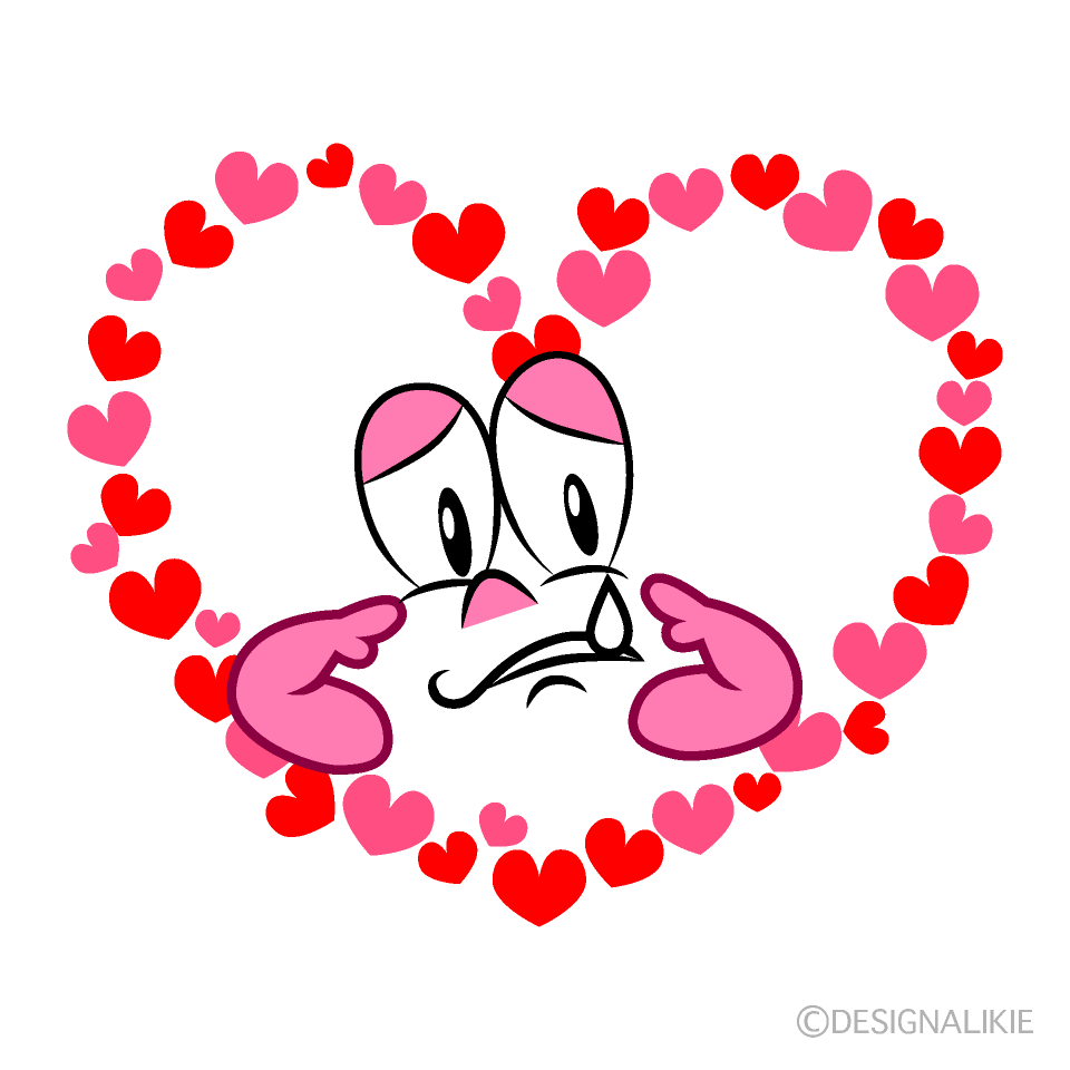 Sad Heart Wreath Cartoon Character Image