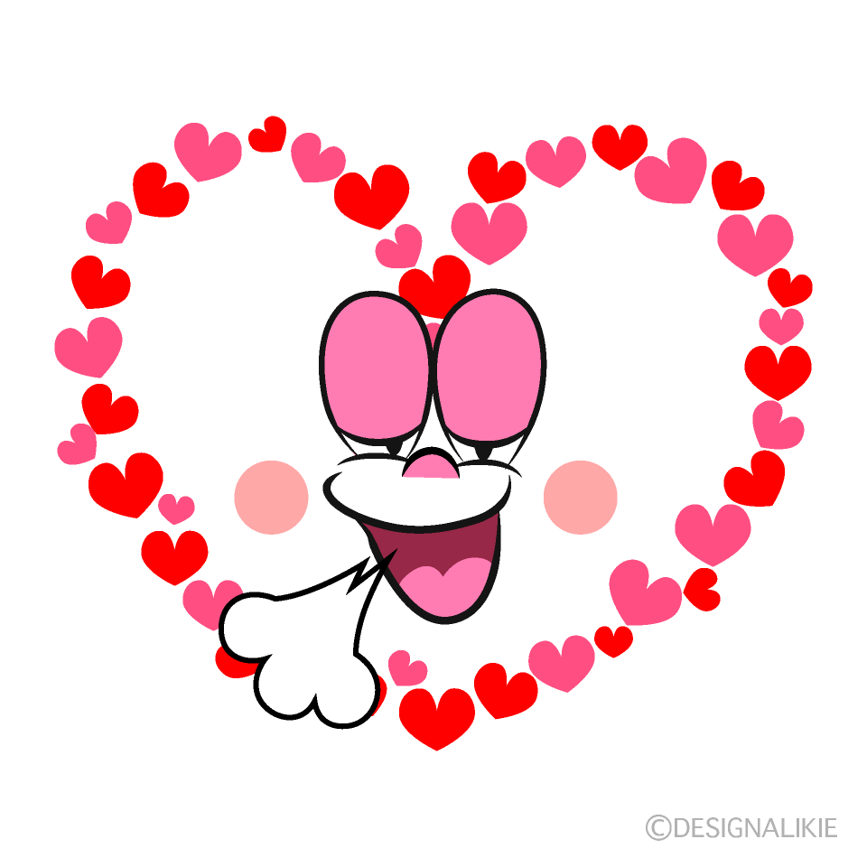 Relaxing Heart Wreath Cartoon Character Image