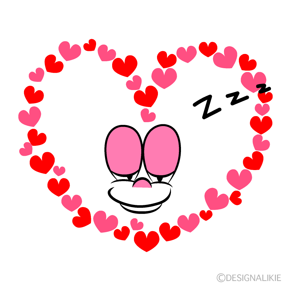 Sleeping Heart Wreath Cartoon Character Image