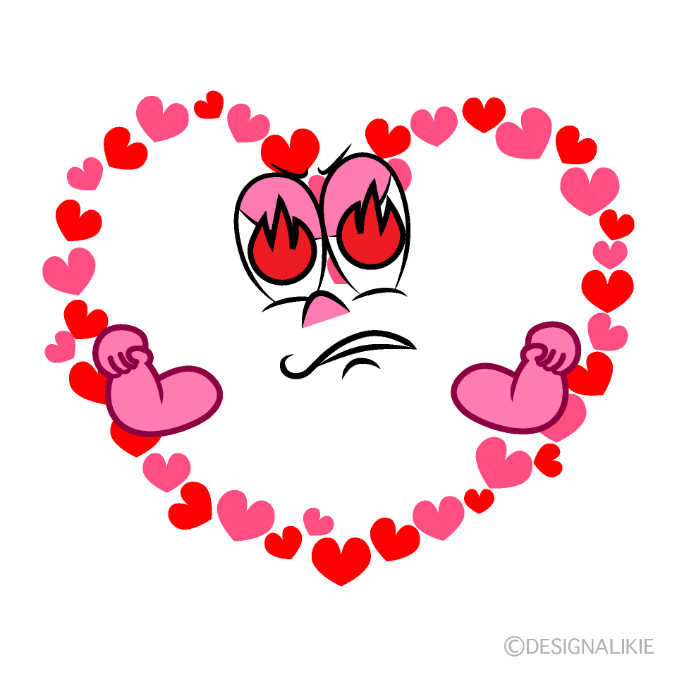 Enthusiasm Heart Wreath Cartoon Character Image