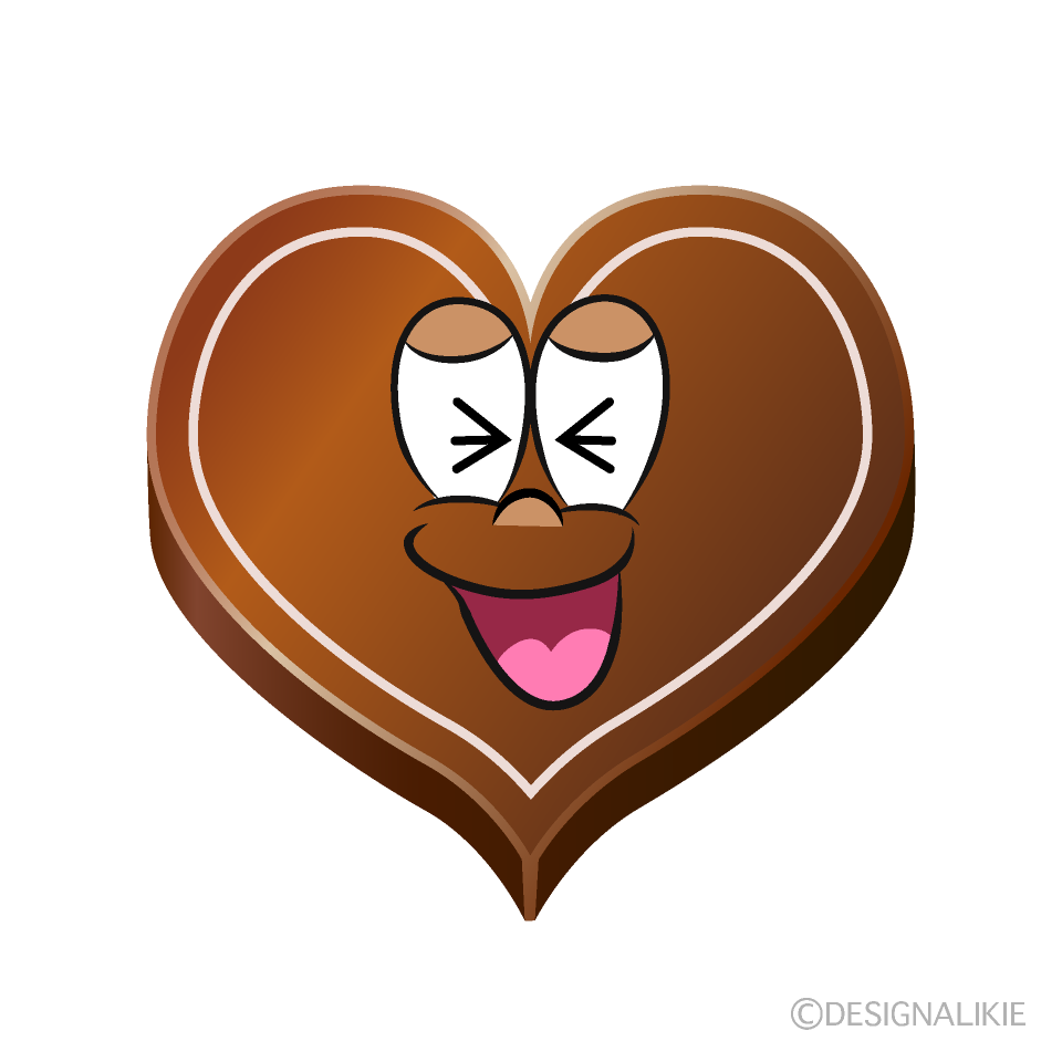Laughing Heart Chocolate Cartoon Character Image