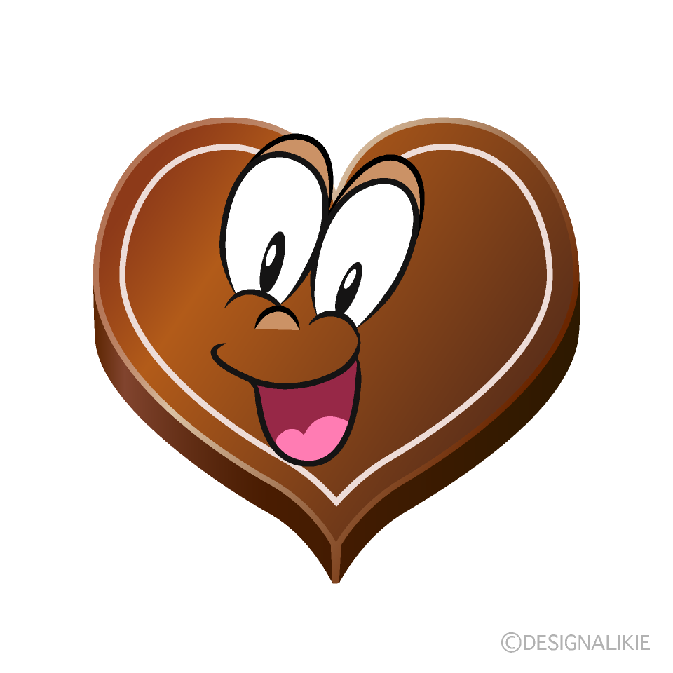 Surprising Heart Chocolate Cartoon Character Image