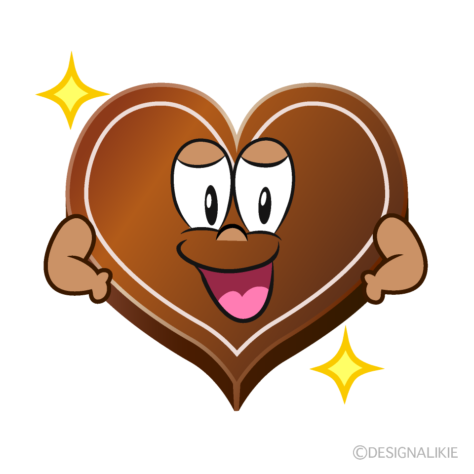 Glitter Heart Chocolate Cartoon Character Image