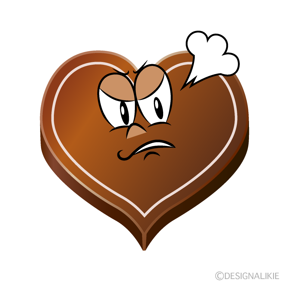 Angry Heart Chocolate Cartoon Character Image
