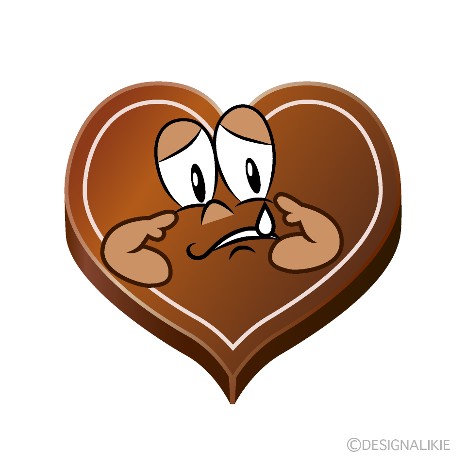 Sad Heart Chocolate Cartoon Character Image