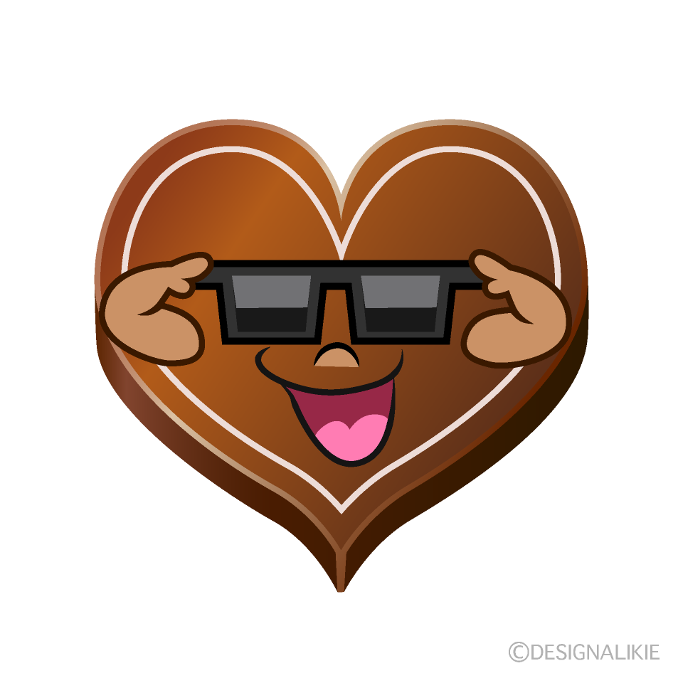 Cool Heart Chocolate Cartoon Character Image