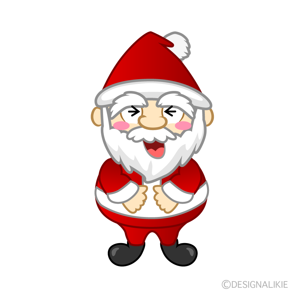 Laughing Mini Santa Cartoon Character Image