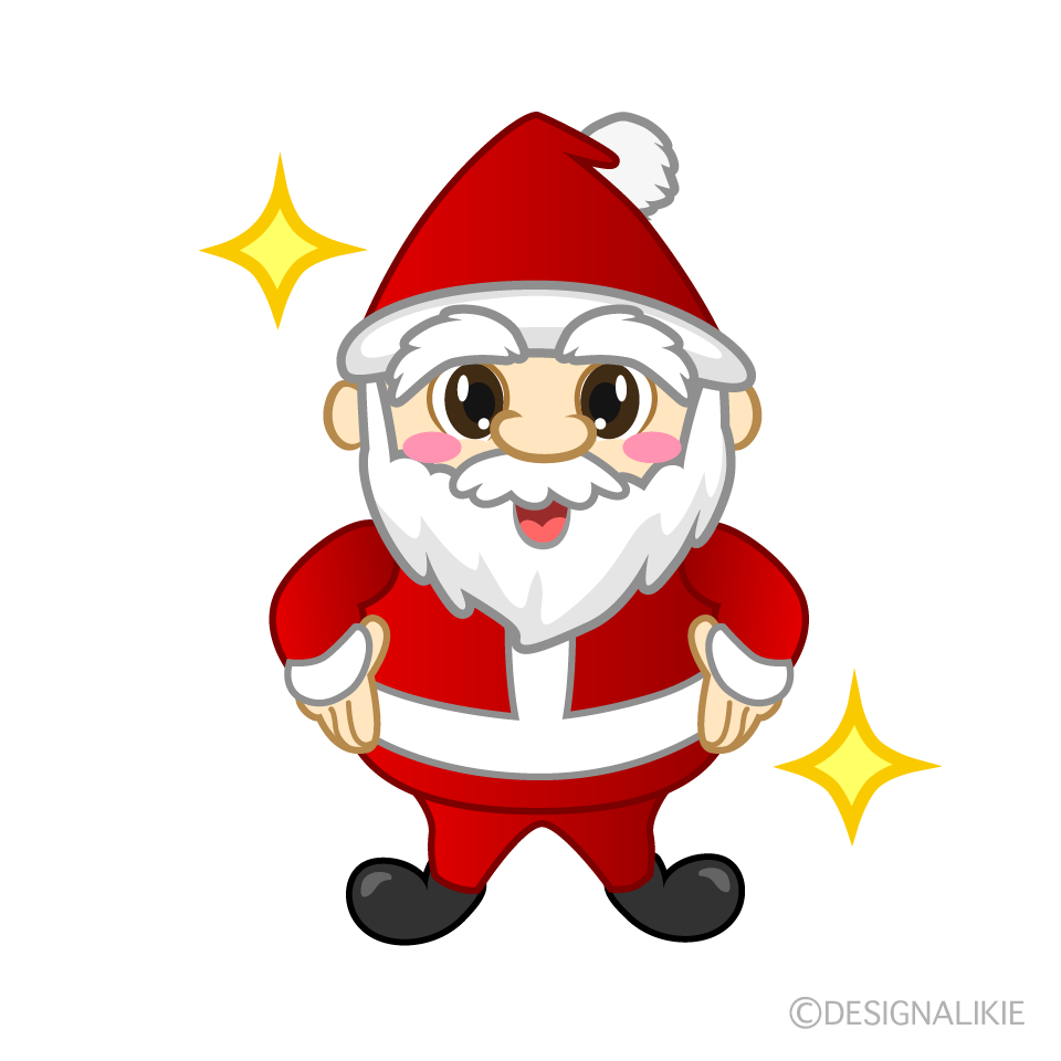 Glitter Mini Santa Cartoon Character Image