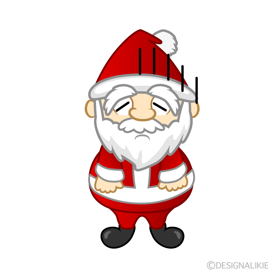 Depressed Mini Santa Cartoon Character Image