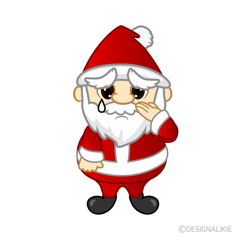 Sad Mini Santa Cartoon Character Image