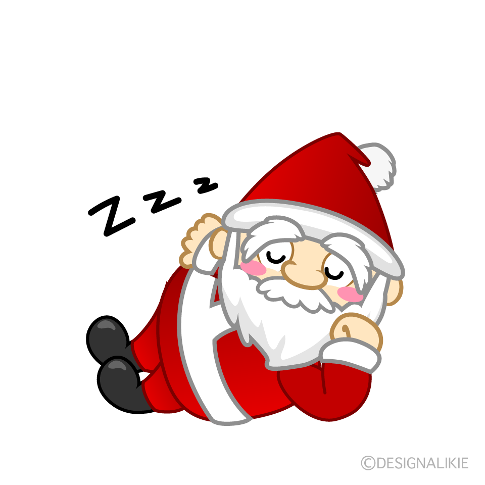 Sleeping Mini Santa Cartoon Character Image