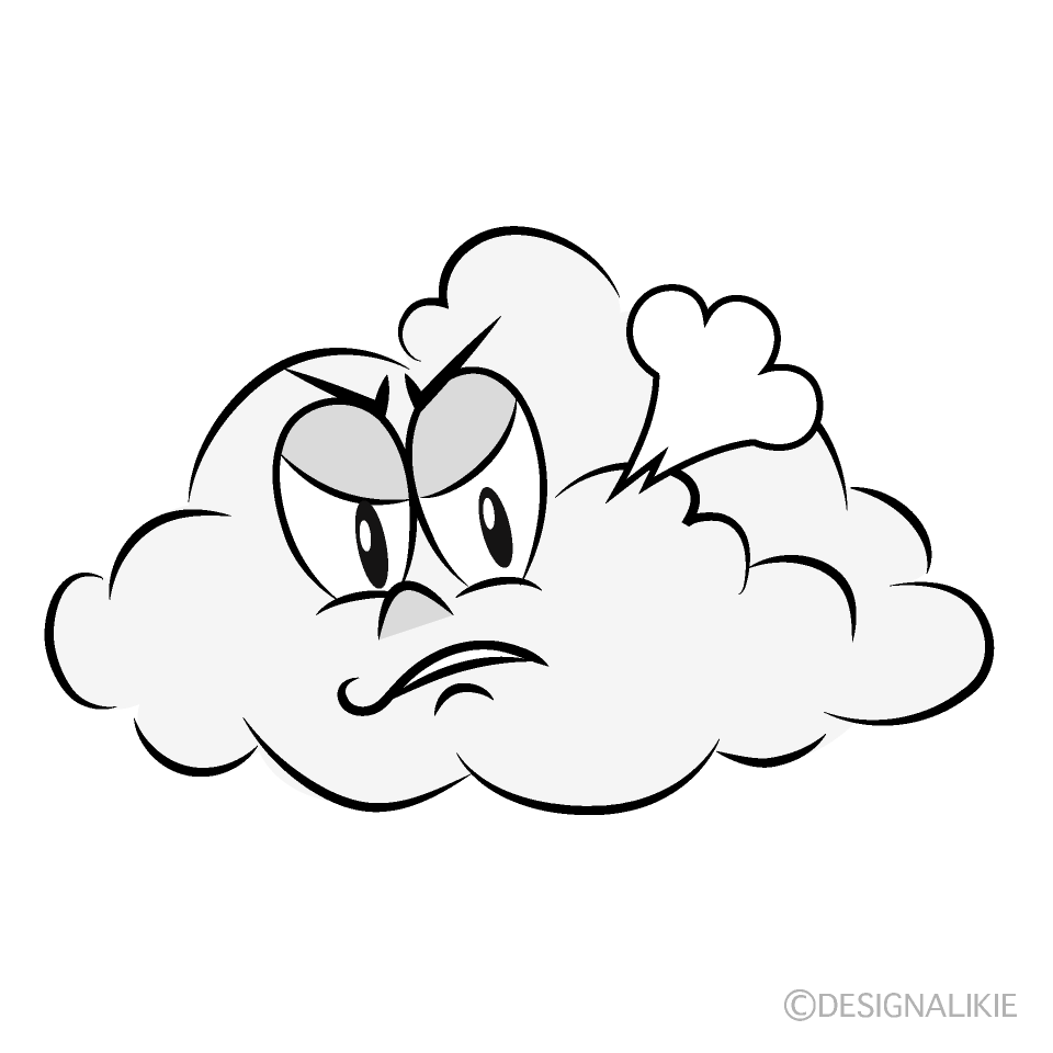 Angry Cloud Cartoon Character Image