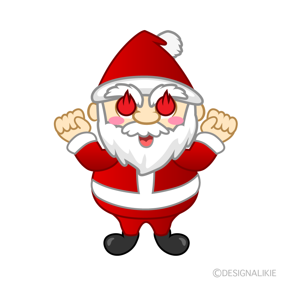 Enthusiasm Mini Santa Cartoon Character Image