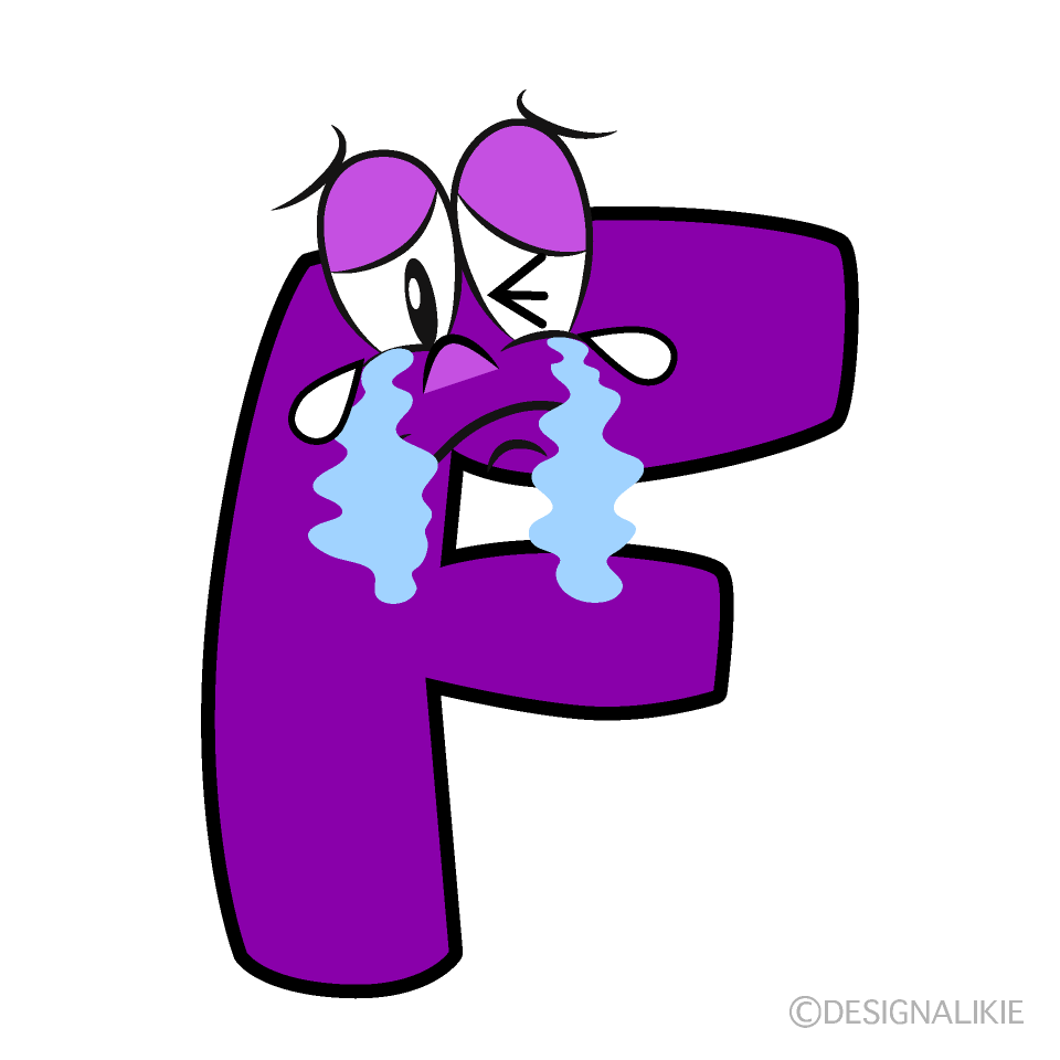 Crying F Cartoon Character Image