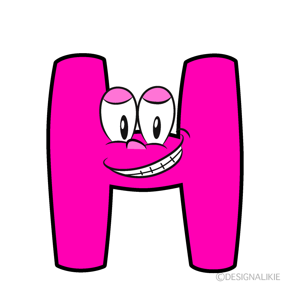 Grinning H Cartoon Character Image