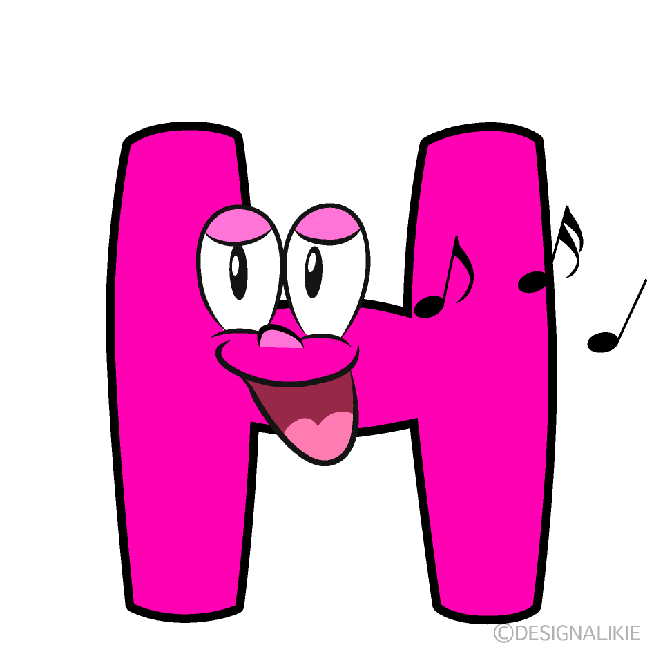 Singing H Cartoon Character Image