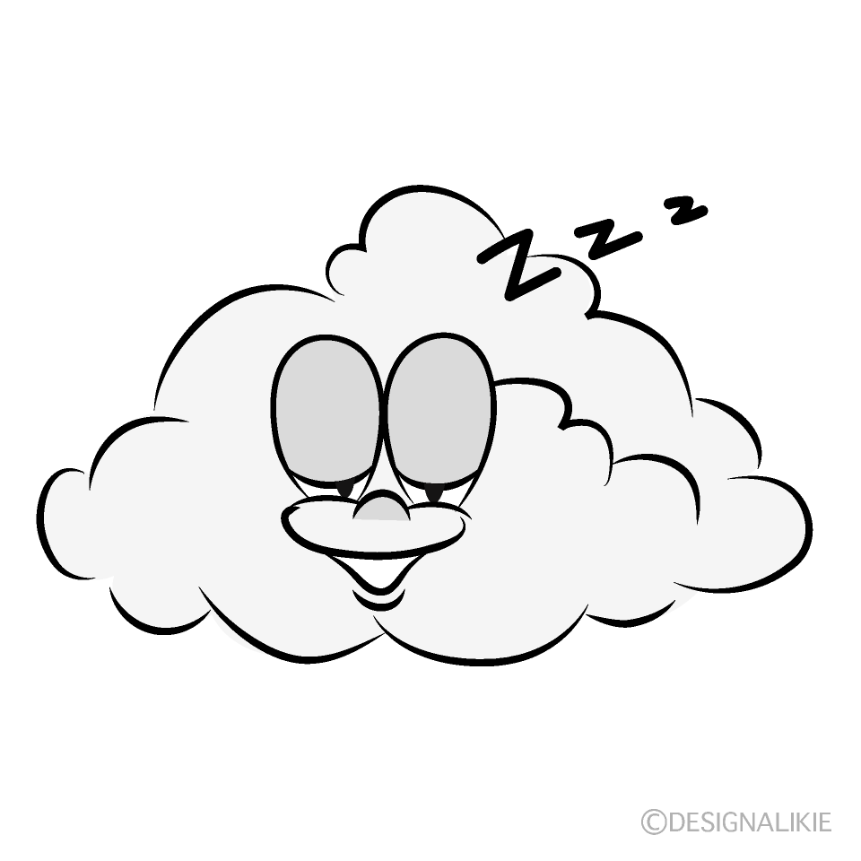 Sleeping Cloud Cartoon Character Image