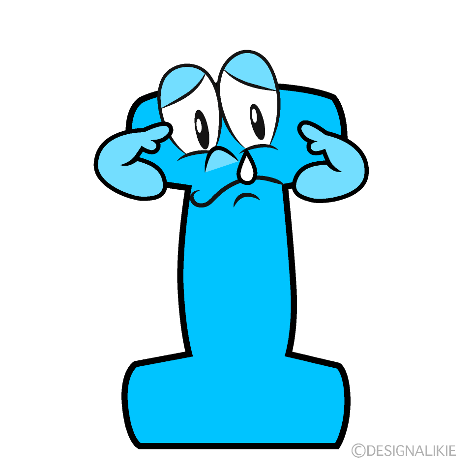 Sad I Cartoon Character Image