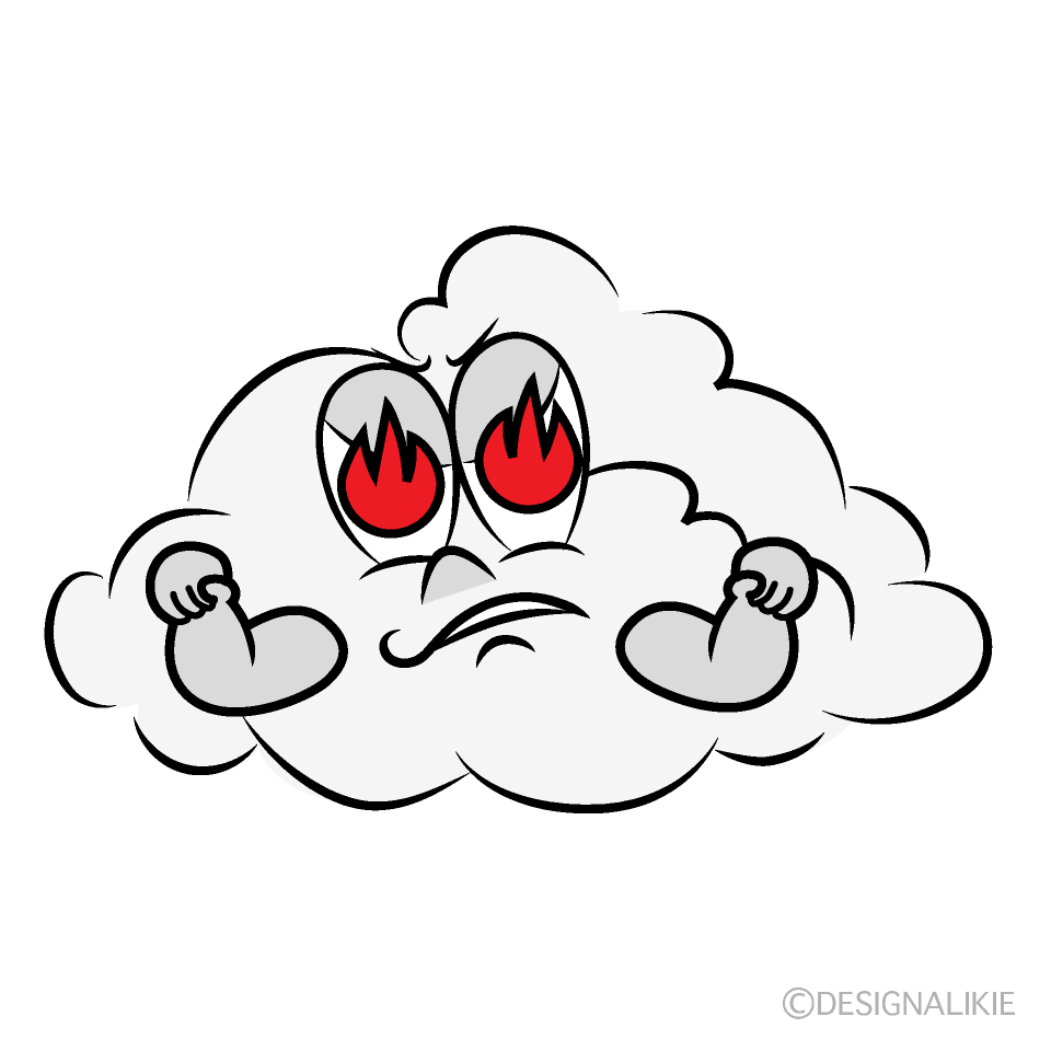Enthusiastic Cloud Cartoon Character Image