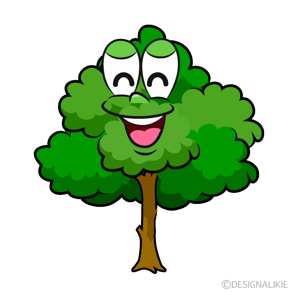 Smiling Tree Cartoon Character Image