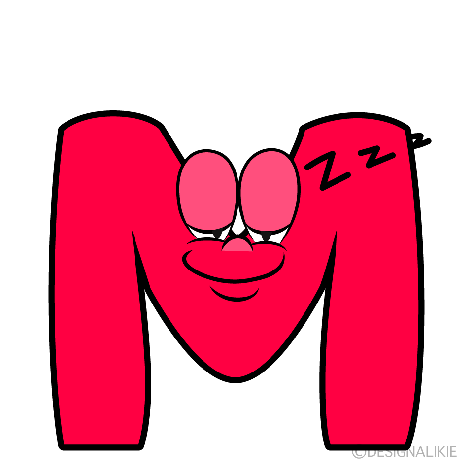 Sleeping M Cartoon Character Image
