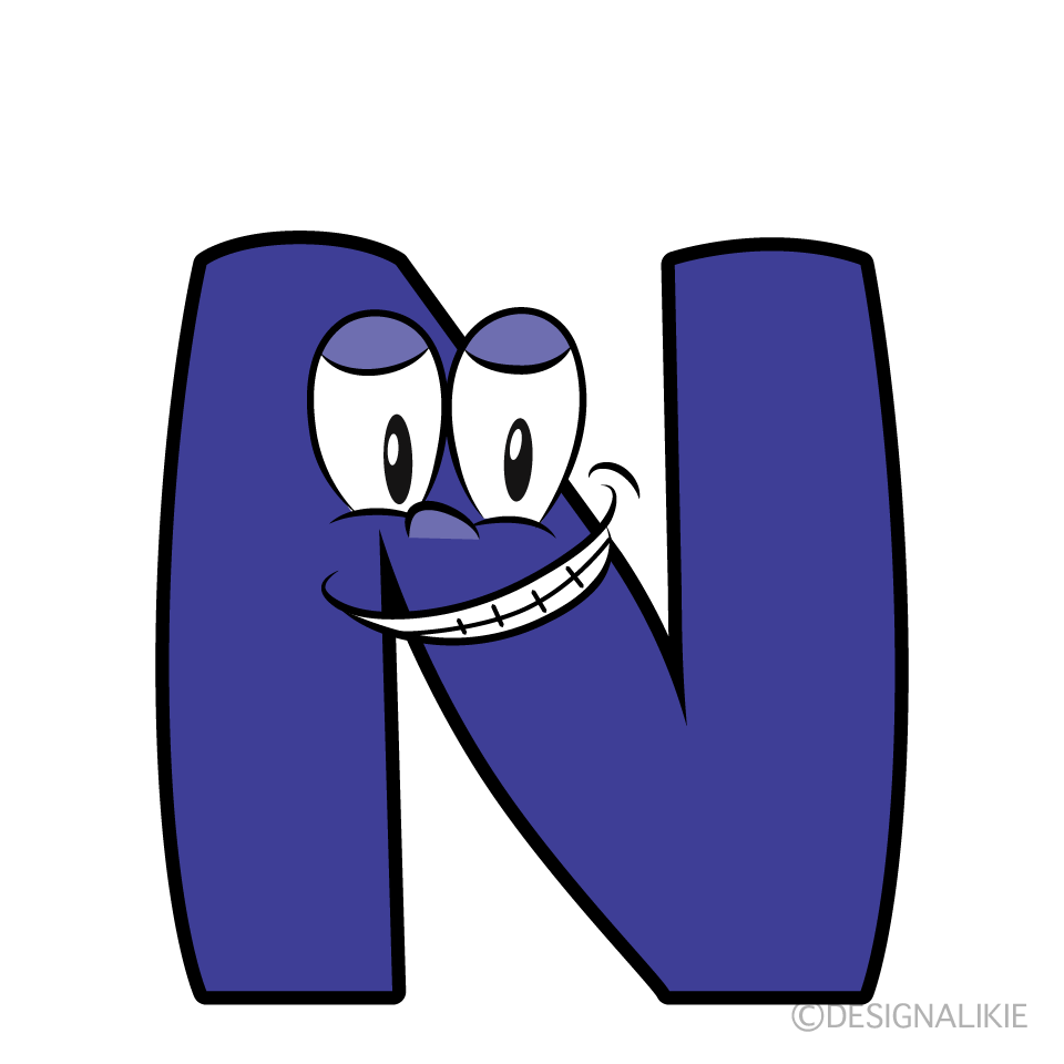 Grinning N Cartoon Character Image