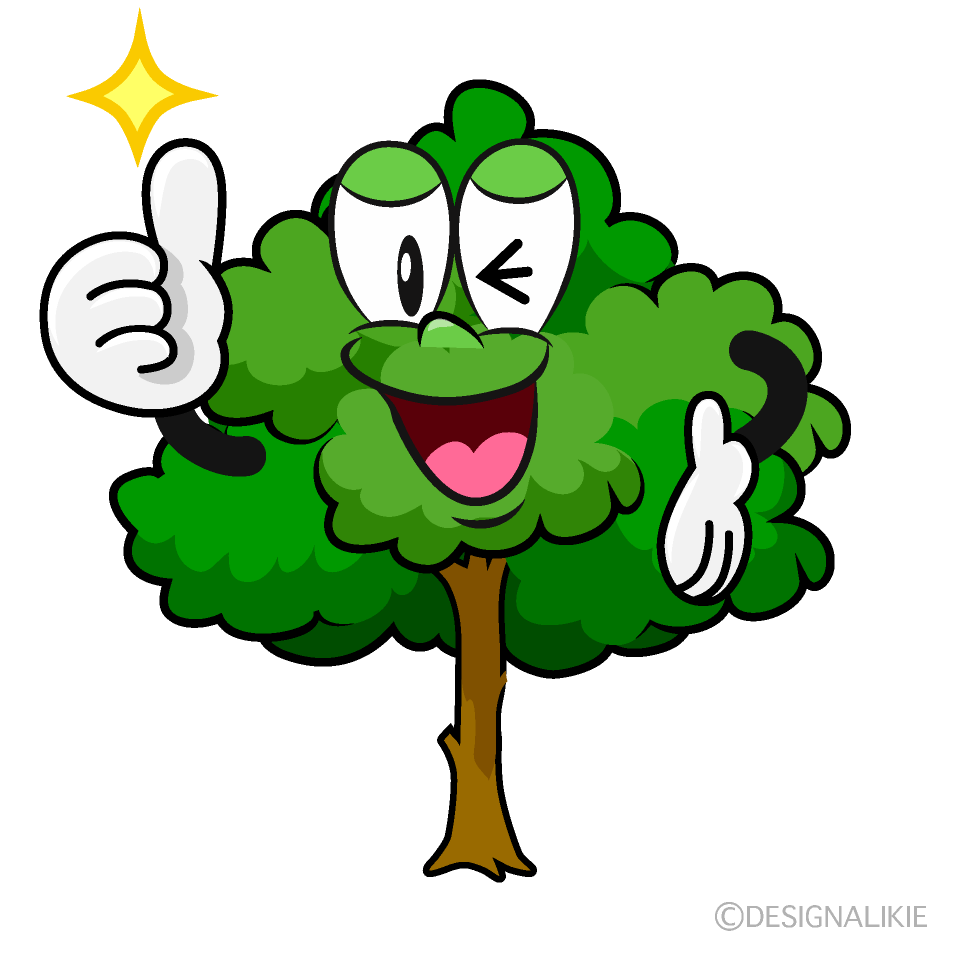Thumbs Up Tree Cartoon Character Image