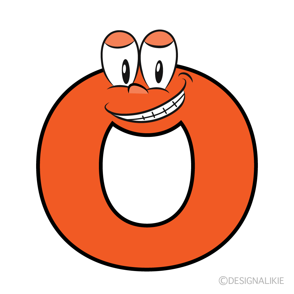 Grinning O Cartoon Character Image