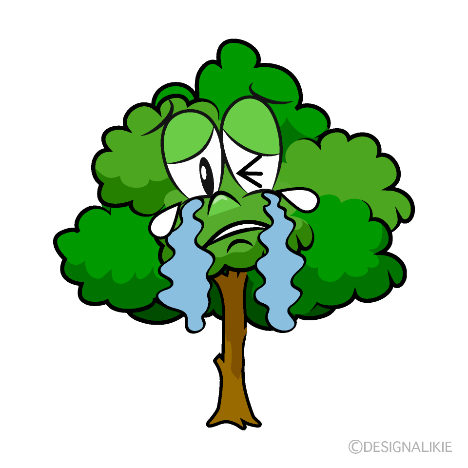 Crying Tree Cartoon Character Image