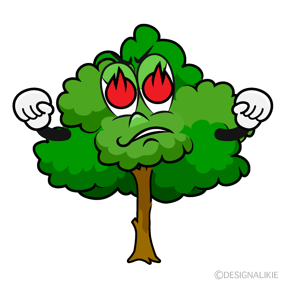 Enthusiastic Tree Cartoon Character Image