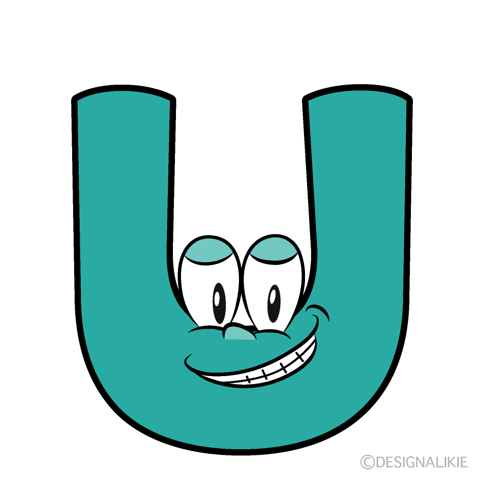 Grinning U Cartoon Character Image