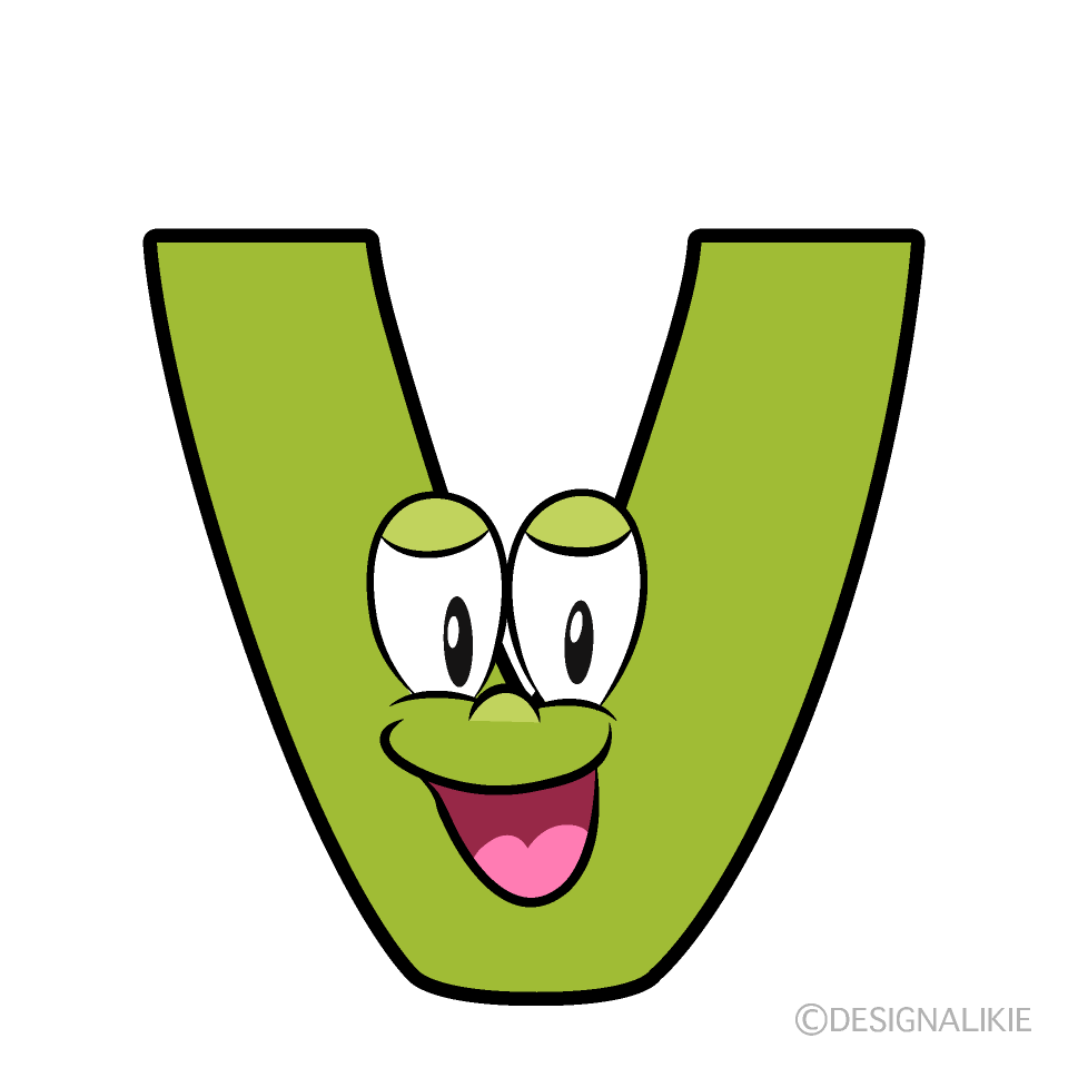 Smiling V Cartoon Character Image