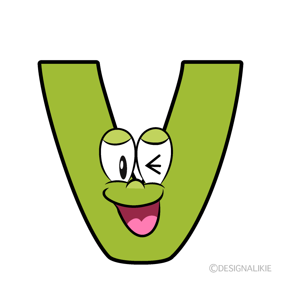 Laughing V Cartoon Character Image