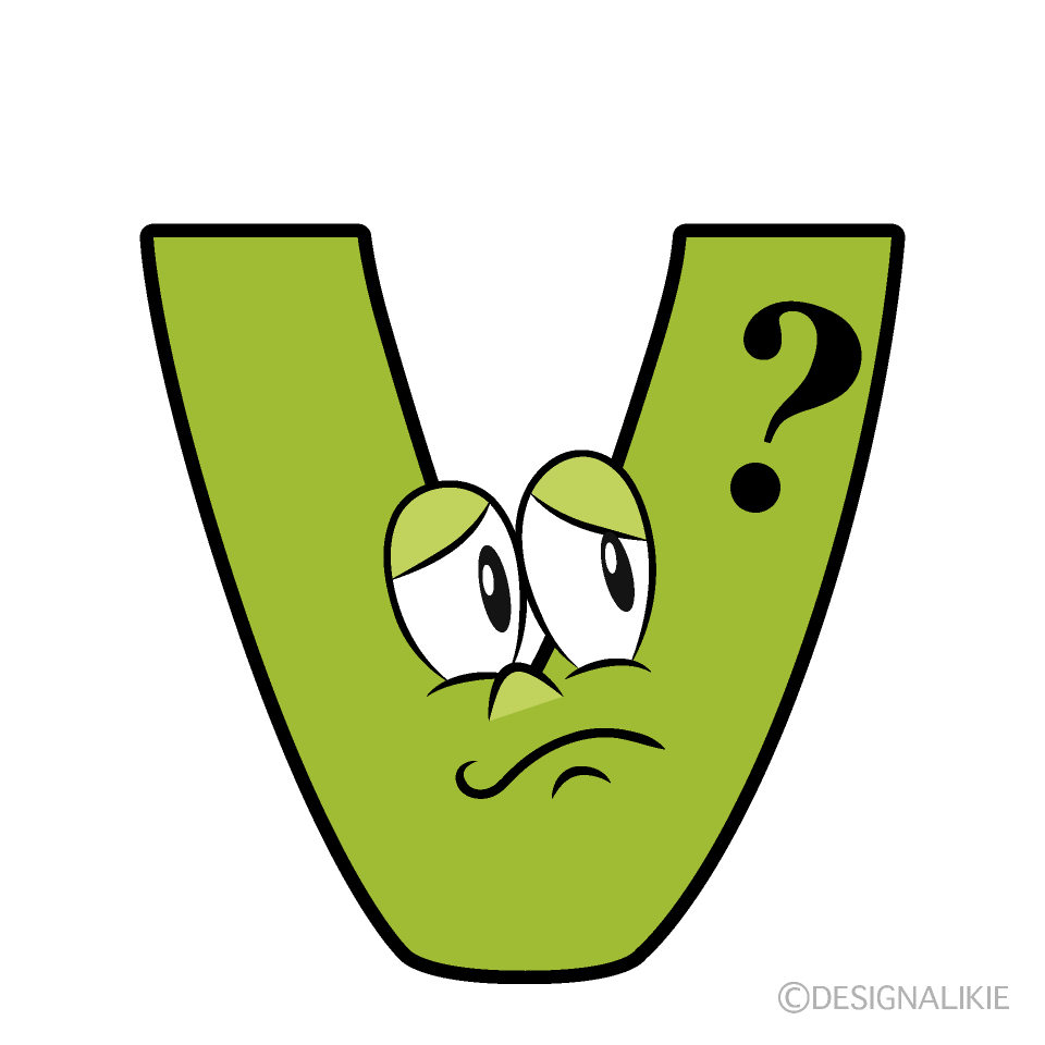 Thinking V Cartoon Character Image