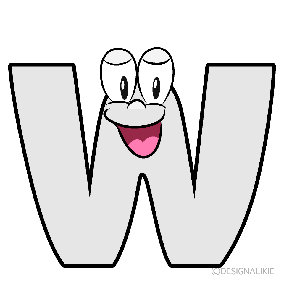 Smiling W Cartoon Character Image