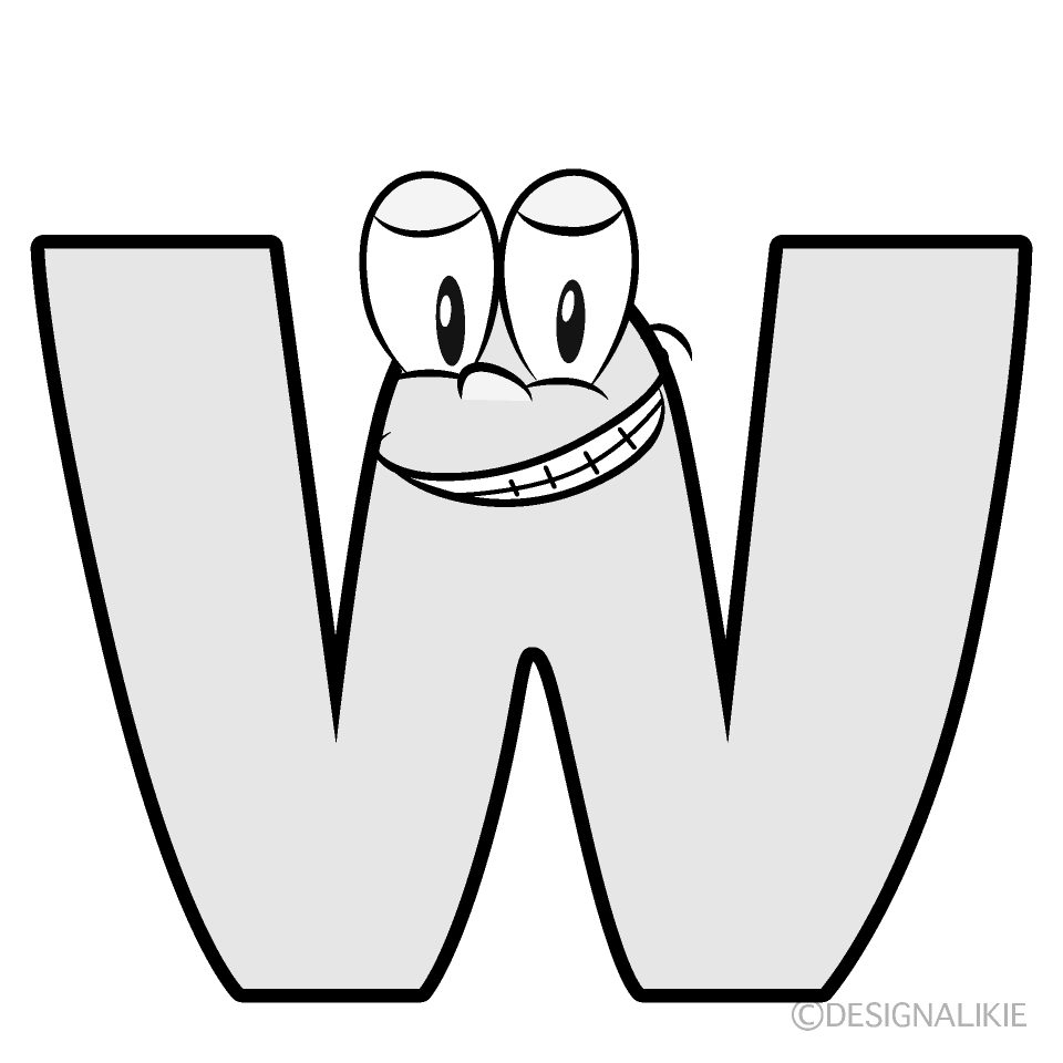Grinning W Cartoon Character Image