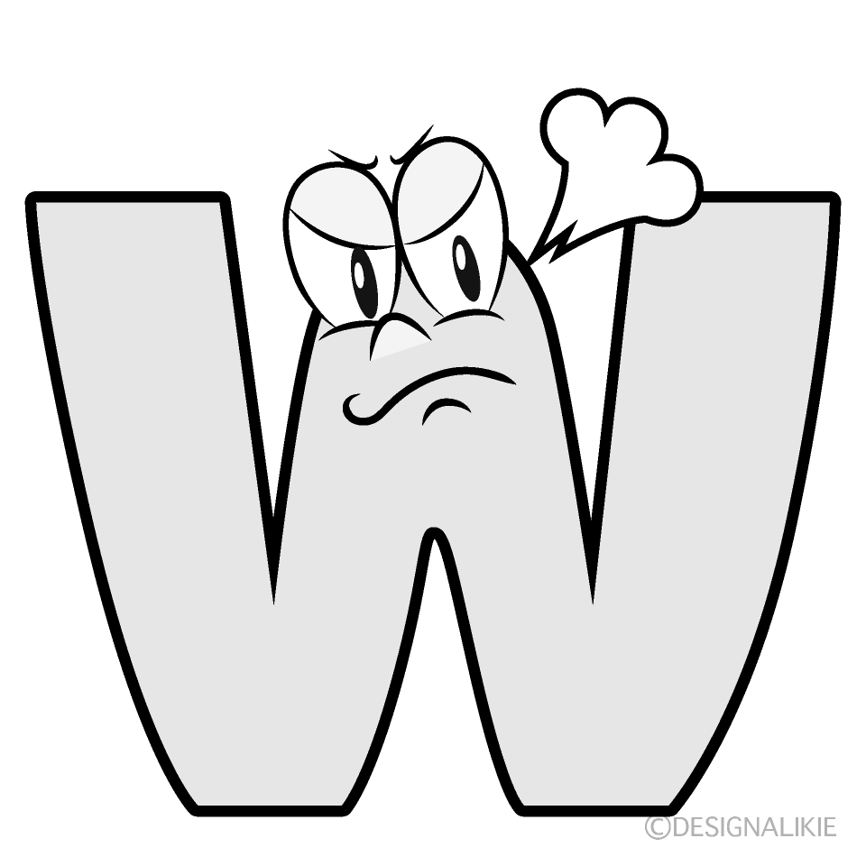 Angry W Cartoon Character Image
