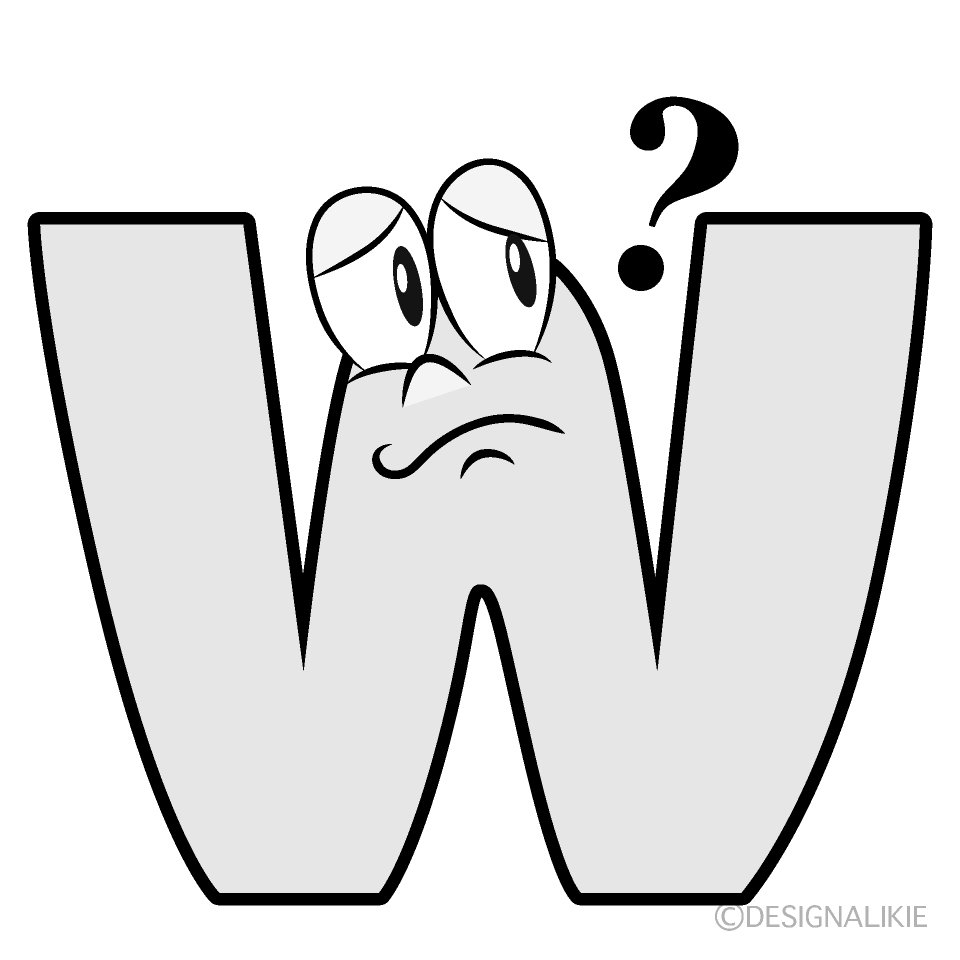 Thinking W Cartoon Character Image