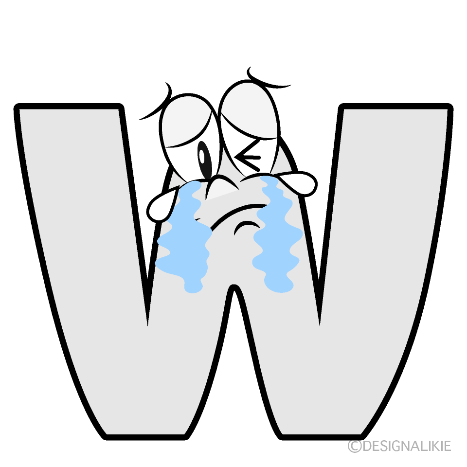 Crying W Cartoon Character Image