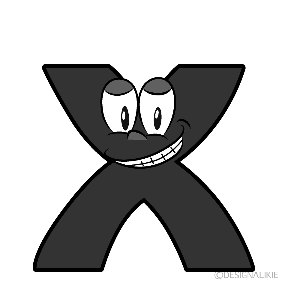 Grinning X Cartoon Character Image
