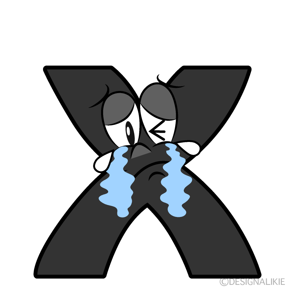 Crying X Cartoon Character Image