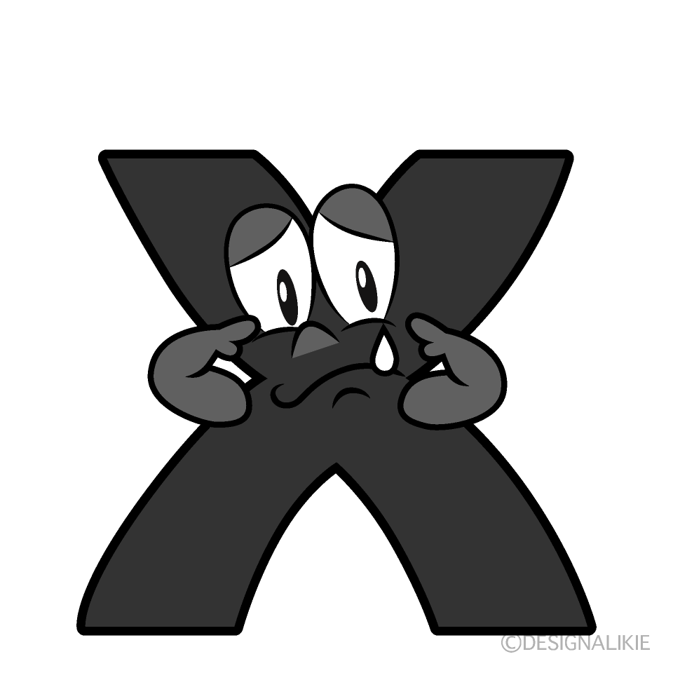 Sad X Cartoon Character Image