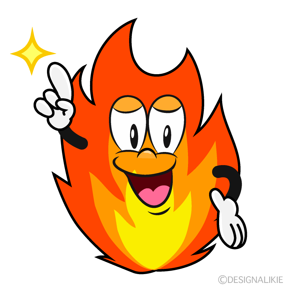 Posing Fire Cartoon Character Image