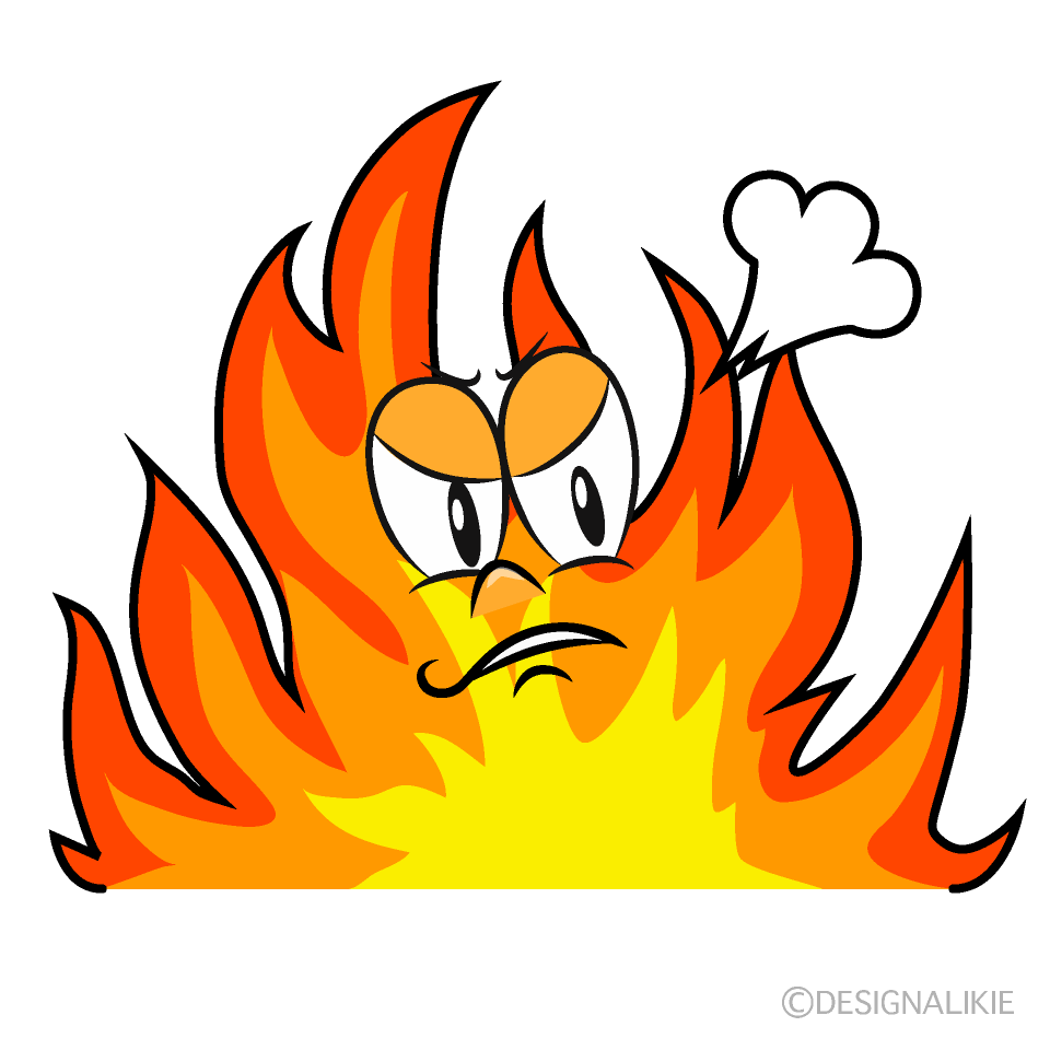 Angry Fire Cartoon Character Image