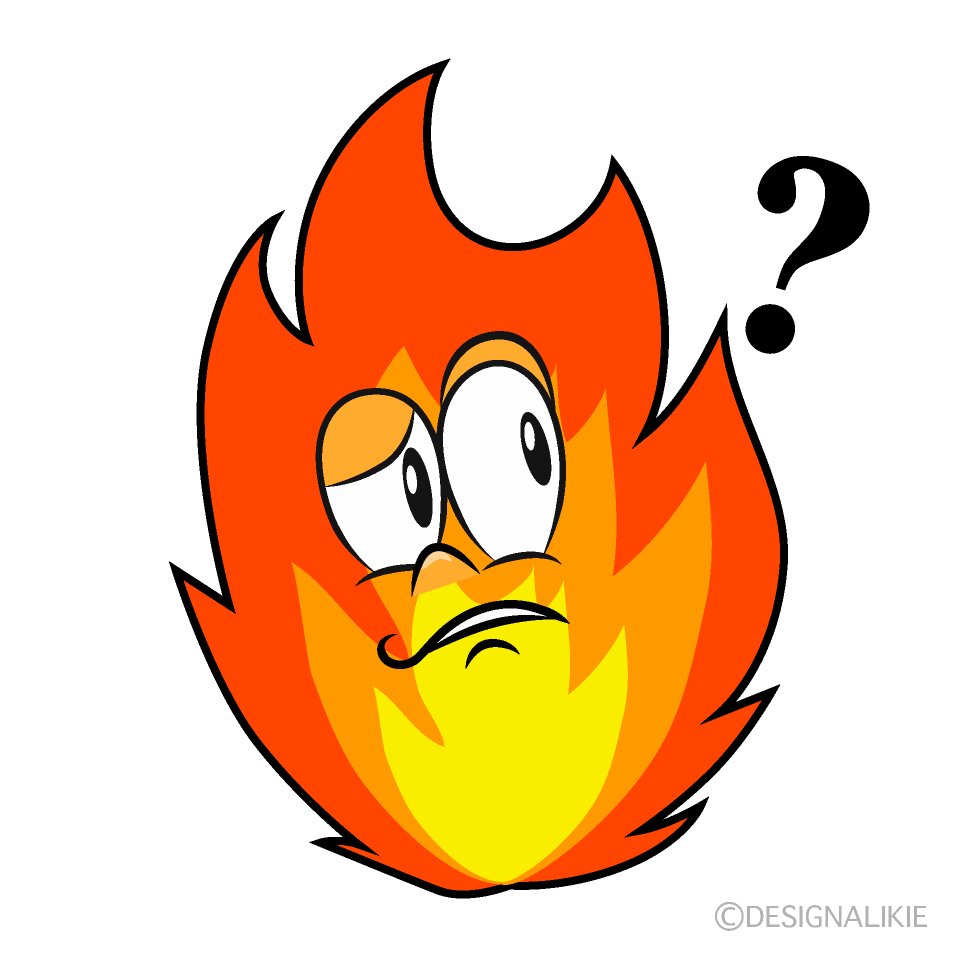 Thinking Fire Cartoon Character Image