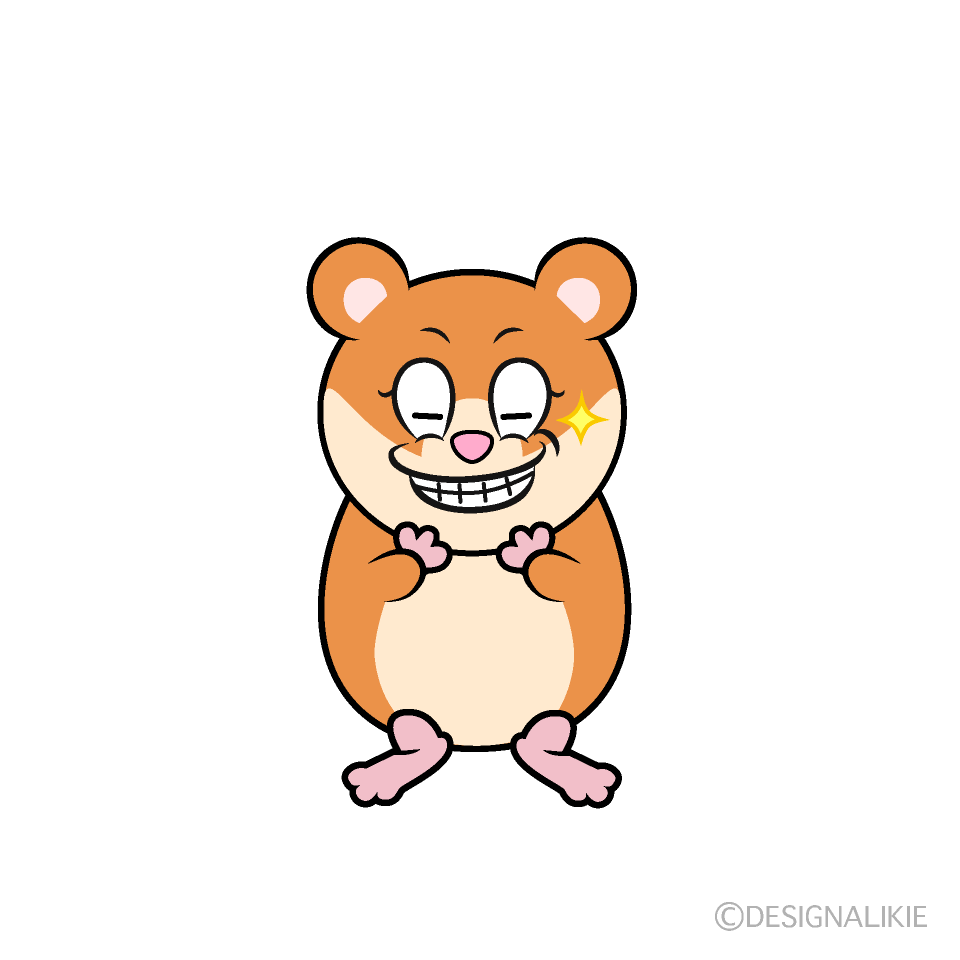 Grinning Hamster Cartoon Character Image