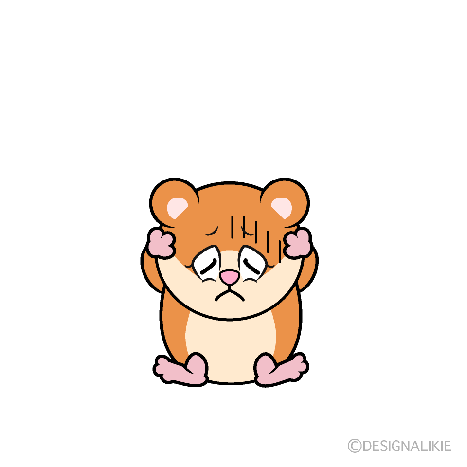 Depressed Hamster Cartoon Character Image